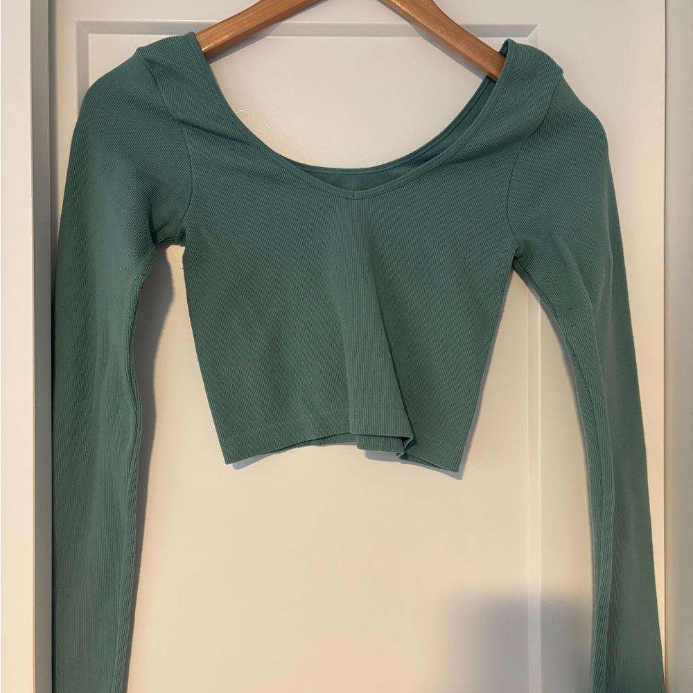 Reversible Women's Green Long Sleeve Top